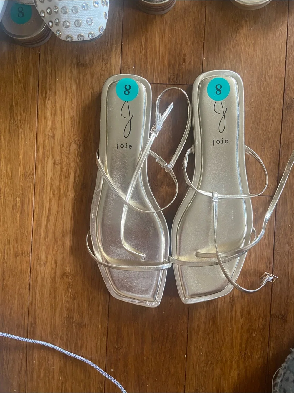 Joie Metallic Silver Strappy Sandals